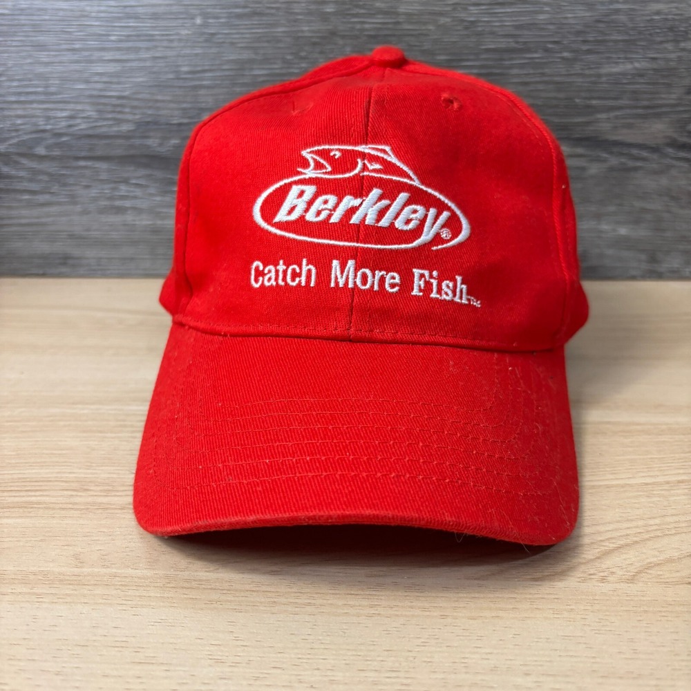 Berkley Hat Cap Strap Back Red Fish Fishing One Size Adjustable